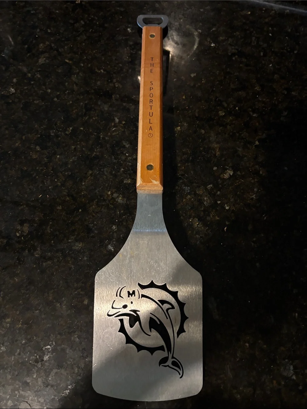 NFL Dolphins Wood-Handled Spatula with Bottle Opener